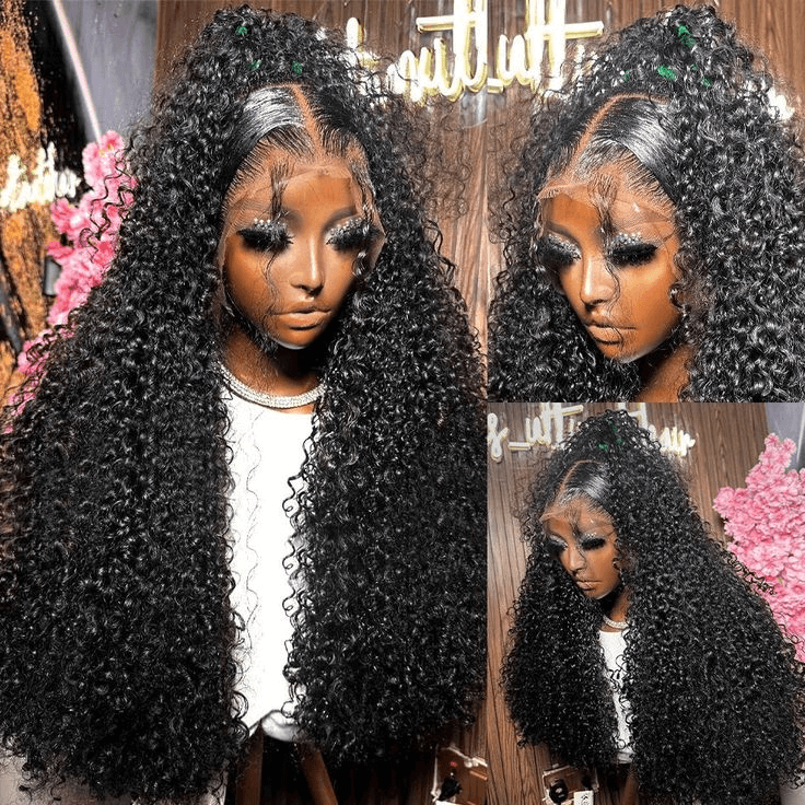 Tuneful Kinky Curly 13x6 Transparent Lace Front Human Hair Wigs Skin Melt 5x5 closure wigs