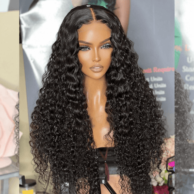 Tuneful Transparent 13x6 Lace Front Human Hair Wigs Raw Indian Water Wave 5x5 closure wigs