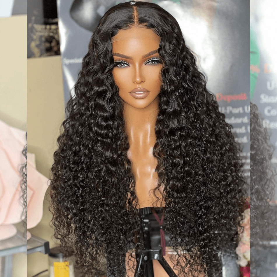 Tuneful Transparent 13x6 Lace Front Human Hair Wigs Raw Indian Water Wave 5x5 closure wigs