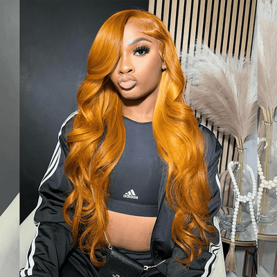 Tuneful Light Ginger 13x6 6x5 Lace Front Closure Ready To Wear Colored Glueless Human Hair Wigs