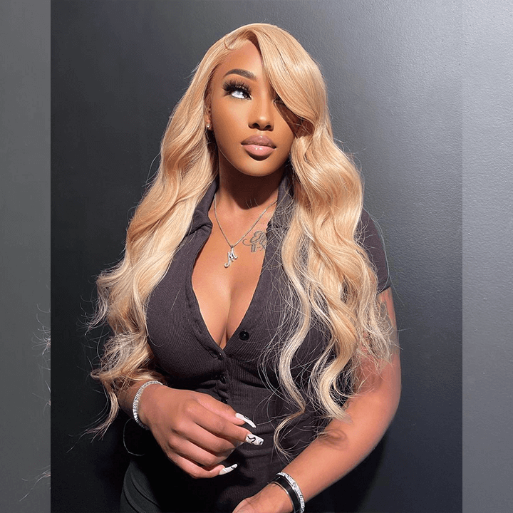 Tuneful Special Customise Honey Blonde 13x6 HD Lace Frontal  Blonde Colored Wigs 210% Density