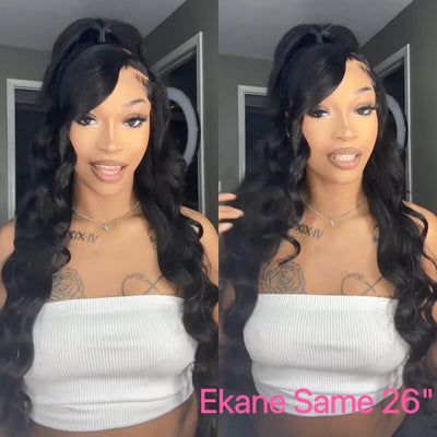 Tuneful Transparent 13x6 Pre Plucked Lace Front Human Hair Wigs Brazilian Body Wave 6x5 Wear Go Wigs