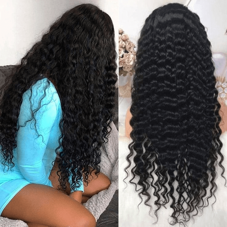 Tuneful 13x6 Transparent Lace Front Human Hair Wigs Brazilian Deep Wave 5x5 Lace Closure Wigs