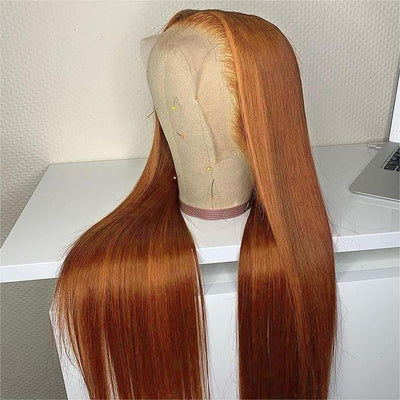 Tuneful Super Deal Ginger Colored 4x6 Ready Go 13x6 Lace Frontal Human Hair Wigs 180% Density Ekane Recommened