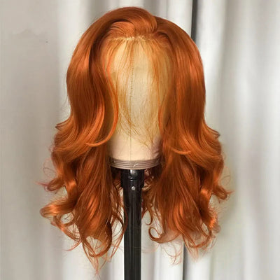 Tuneful Glueless Elegant Ginger Colored 13x6 Lace Front 6x5 Wear Go Human Hair Body Wave Wigs