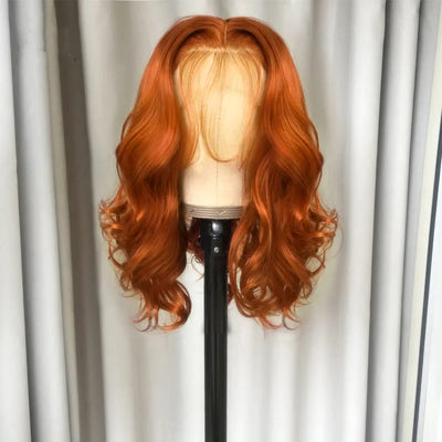 Tuneful Glueless Elegant Ginger Colored 13x6 Lace Front 6x5 Wear Go Human Hair Body Wave Wigs