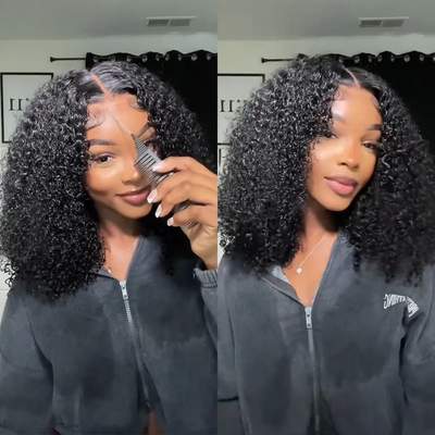 Tuneful 250% Density Double Drawn Kinky Curly Fluffy Human Hair Wigs
