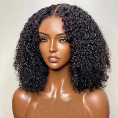 Tuneful 250% Density Double Drawn Kinky Curly Fluffy Human Hair Wigs