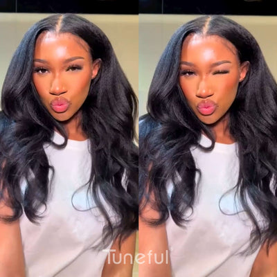 Tuneful Kinky Straight Transparent Lace 13x6 Lace 6x5 Wear Go Gluelss Human Hair Wigs
