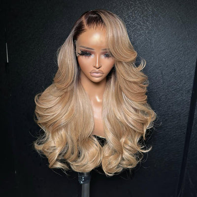 Tuneful Ombre Ash Blonde 13x6 Lace Front Human Hair 250% Density Wigs