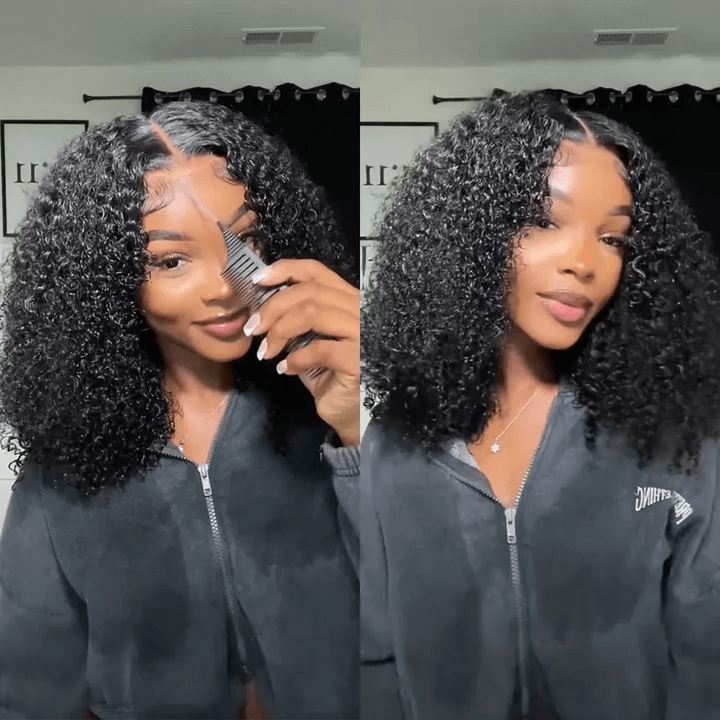 Super Deal Summer Style Brown Highlight Colored Curly 6x5 Wear Go Glueless Lace Human Hair Wigs