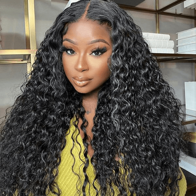 Tuneful Transparent 13x6 Lace Front Human Hair Wigs Raw Indian Water Wave Wigs