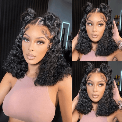 Tuneful Curly Bob Wigs Human Hair 6x4 Wear Go 13x6 Lace Front Wig