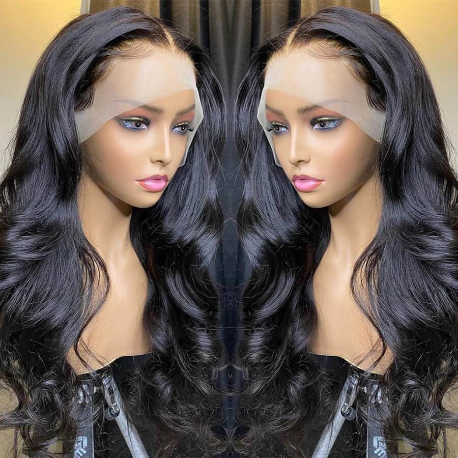 Tuneful Body Wave 13x6 Transparent Lace Frontal Human Hair 180% Density Wigs Bogo Deal
