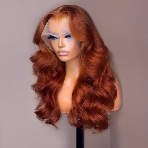 Tuneful Glueless Auburn Brown Colored 13x6 5x5 4x6 Lace Frontal Closure  Body Wave Wigs 180% Density