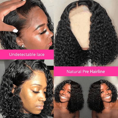 Tuneful Curly Bob Wigs Human Hair 13x6 Lace Front Wig 180% Density