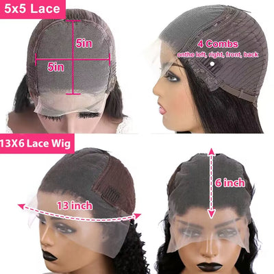 Tuneful Glueless #33 Auburn Reddish Brown Color 13x6 5x5 4x6 Lace Front Closure Deep Wave 180% Density Wigs