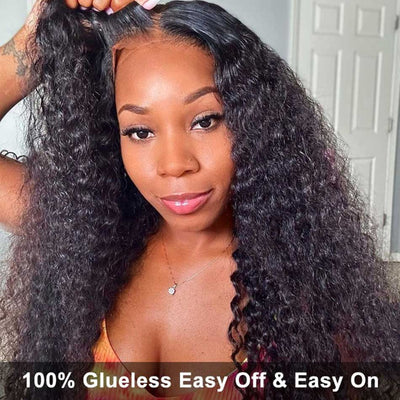 Tuneful Glueless Wigs Human Hair Ready To Wear Jerrry Curly Wigs, Bleached Knots