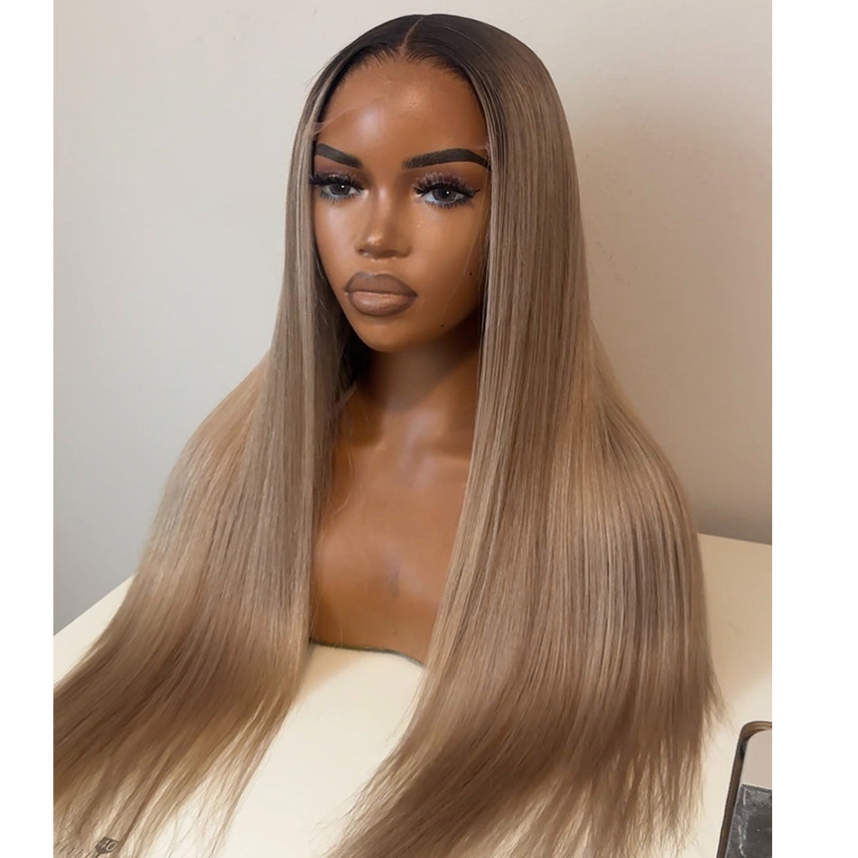 10A 250% Density Ombre Ash Blonde 13x6 Lace Front Human Hair Wigs