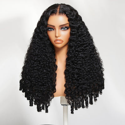 Tuneful Burmese Curly With Spiral Curly Ends 13X4 Undetectable HD Full Frontal Lace Human Hair Wigs