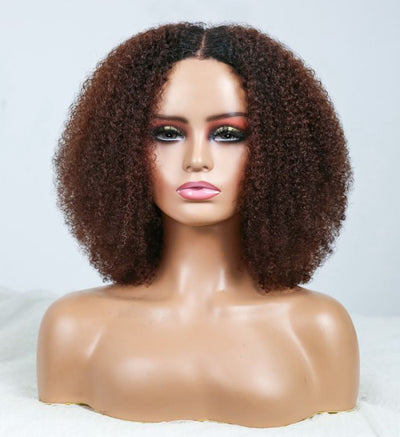 Chocolate Brown Colored 6x5 Glueless Curly Lace Wigs Ready To Wear
