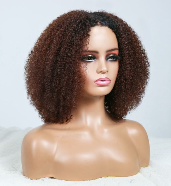 Chocolate Brown Colored 6x5 Glueless Curly Lace Wigs Ready To Wear