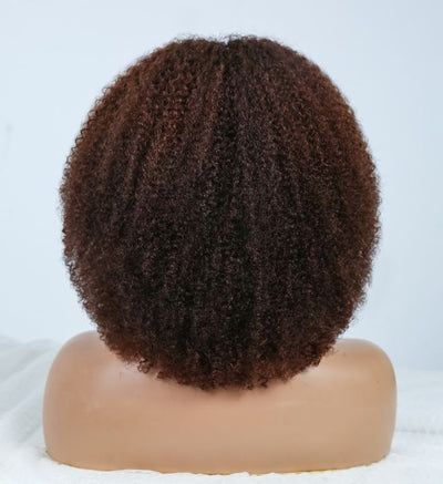 Chocolate Brown Colored 6x5 Glueless Curly Lace Wigs Ready To Wear