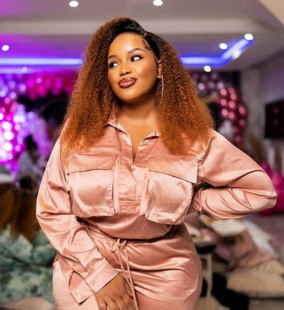 Star Style T4/30# Ombre Brown Colored Glueless Lace Wig Kinky Curly