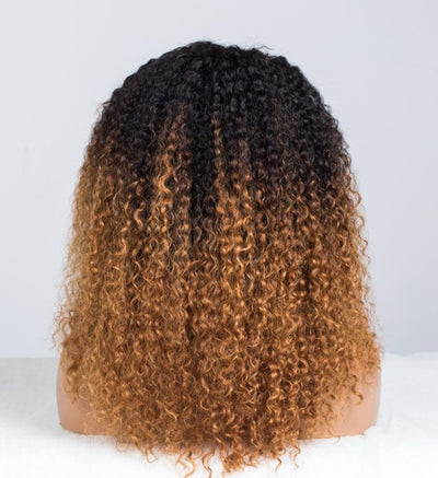 Golden Legend Ombre Colored Glueless Curly Lace Wig
