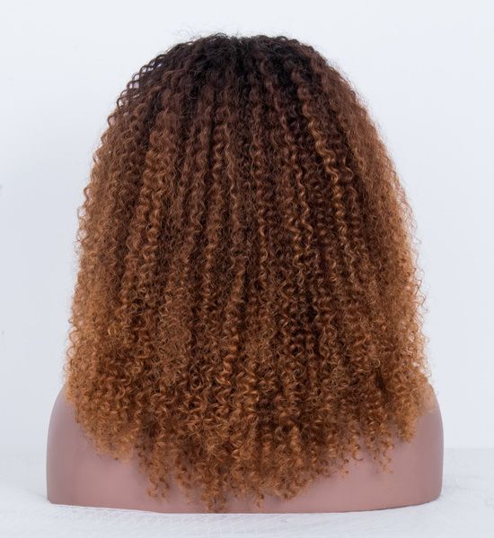Star Style T4/30# Ombre Brown Colored Glueless Lace Wig Kinky Curly