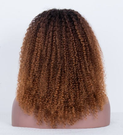 Star Style T4/30# Ombre Brown Colored Glueless Lace Wig Kinky Curly