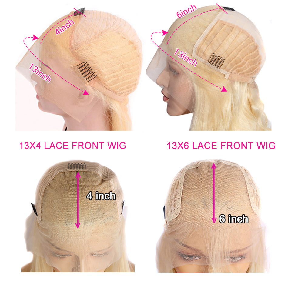 Tuneful 13x4 13x6 613 Blonde Bob Wigs Human Hair Lace Front Wigs 150% Density