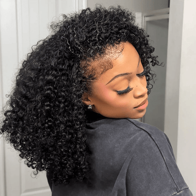 Kinky Curly 3 In 1 Half Wig ( Can be weared in half wig / headband wig / ponytail )