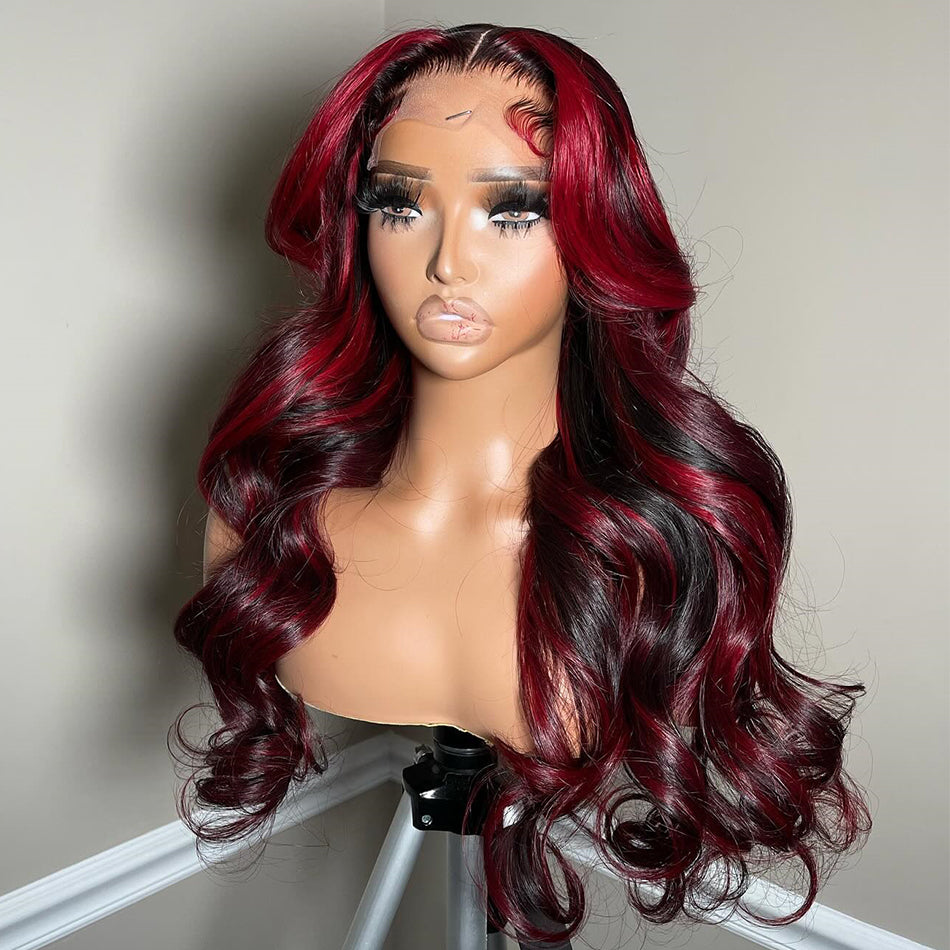 Red ombré wig beach waves 2020 petite small cap Rebecca Fashion Short Bob Wig Natural Part 100% Human Hair  main image 2