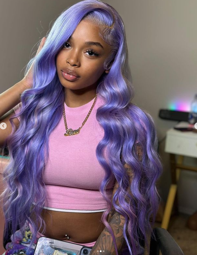 Tuneful Purple Colored Wig Customise for IG client@@the.starr_