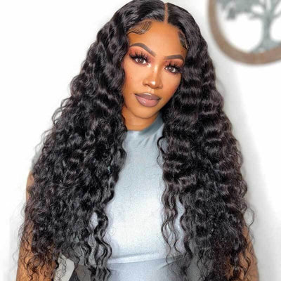 Tuneful 13X4 Undetectable HD Full Frontal Lace Human Hair Wigs Loose Deep Wave