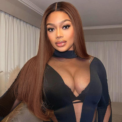 Ombre Brown 6x5 Glueless 13x6 Lace Front Human Hair Wigs