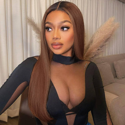 Ombre Brown 6x5 Glueless 13x6 Lace Front Human Hair Wigs