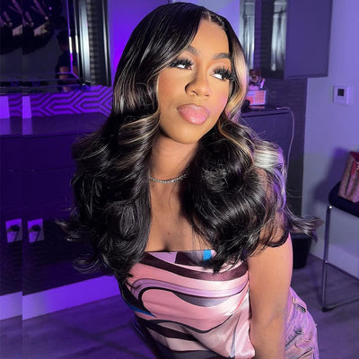 Tuneful HD Lace 250% Density Light Highlight Blonde Lace Wigs Elegant Length Body Wave