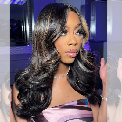 Tuneful HD Lace 250% Density Light Highlight Blonde Lace Wigs Elegant Length Body Wave