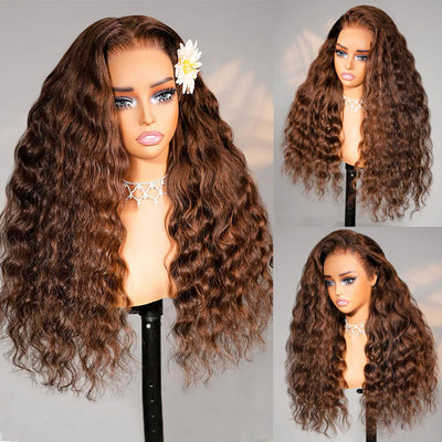 Tuneful Loose Deep Wave Lace Front Chocolate Brown Colored Human Hair Wigs Glueless Lace Wigs