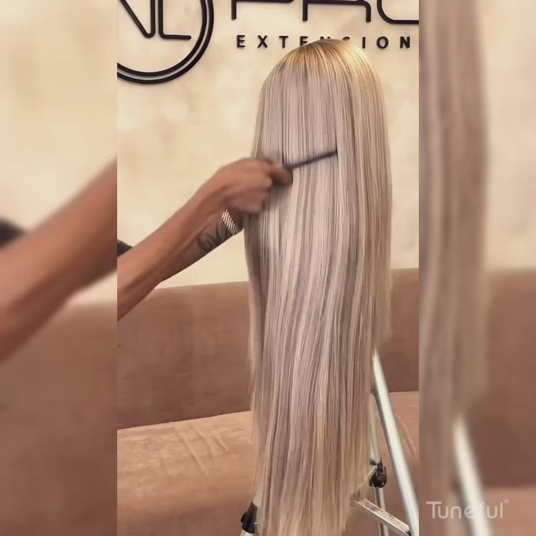 Tuneful Special Customised Rich Girl Vibe Blonde Highlight Human Hair Wig