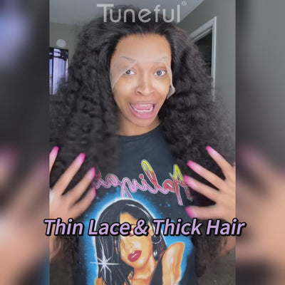 Tuneful 13x6 Transparent Lace Front Human Hair Wigs Brazilian Deep Wave 6x5 Ready Go Wigs