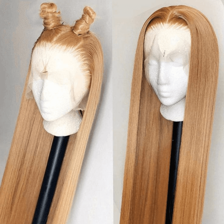 Tuneful Super Deal 27# Honey Blonde 13x6 Lace Colored Human Hair Straight Wigs 180% Density Bigekane Recommend