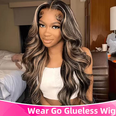Tuneful Glueless Ready To Wear Highlight Color 1B/27 Body Wave 5x5 HD Lace Human Hair Wigs