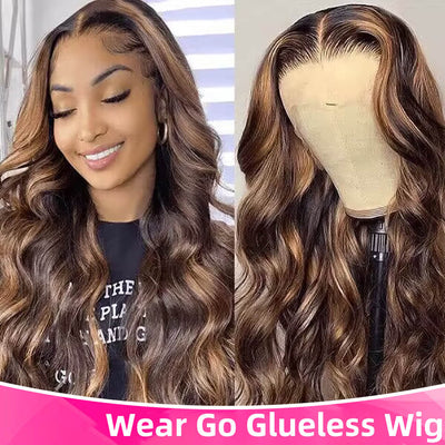 Tuneful Glueless Ready To Wear Ombre Color 1B/30 Body Wave 5x5 HD Lace Human Hair Wigs