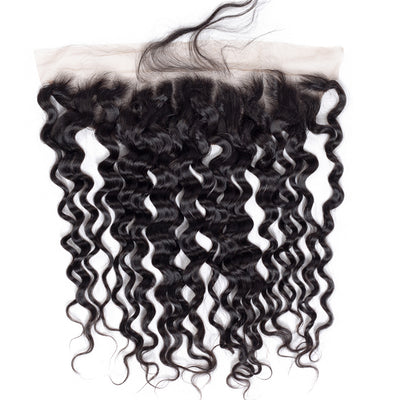 Tuneful 10A Water Wave Human Hair 3 Bundles With 13x4 Lace Frontal 100% Remy Human Hair