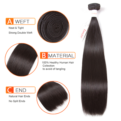 Tuneful Malaysian Straight 4 Bundles Remy Human Hair 100% Hair Weave Extensions Hair Weft Weave