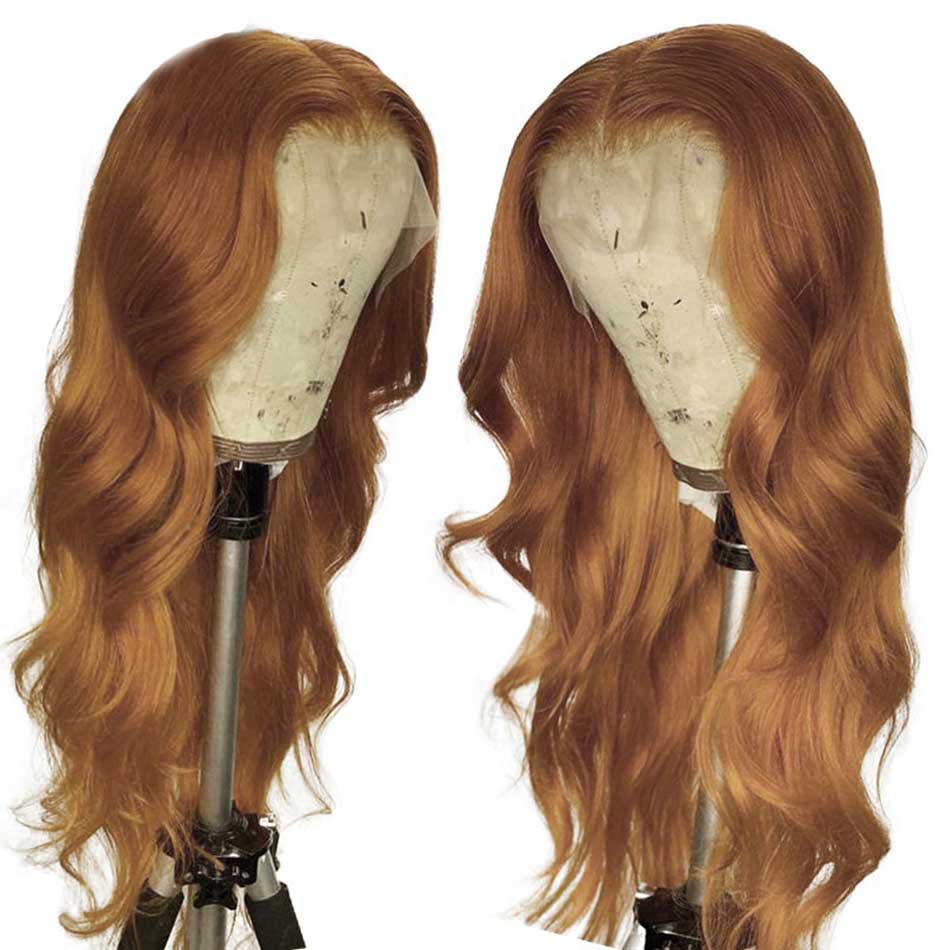 Tuneful Ginger Blonde Colored 13x4 5x5 HD Lace Front Closure Human Hair Wigs Body Wave Frontal Wigs 180% Density