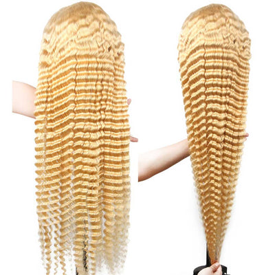 Tuneful 613 Blonde 13x6 HD Lace Front Human Hair Wigs Brazilian Deep Wave Frontal Wigs 180% Density